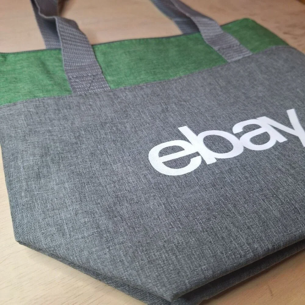 Swag Insulated Lunch Bag Tote Cooler Green Gray‎ Zip 12 x 10 Lightweight